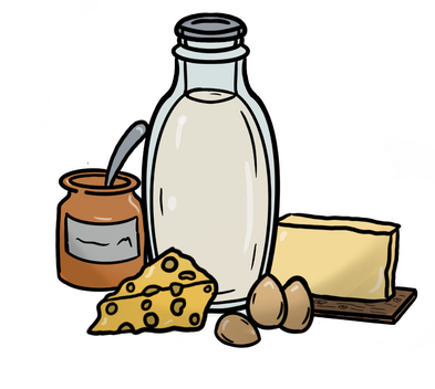 Cheese,eggs and Milk